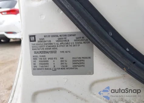 2010 Buick Enclave 2Xl из США, поврежденный, VIN 5GALRCED3AJ133722